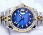 Replica Rolex Datejust Watch 2-Tone Blue Dial for Men's